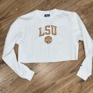 Blue 84 White LSU Crop Top